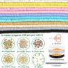 4800 Pcs Clay Beads Kit, 15 Strands 6mm Flat Round Polymer
