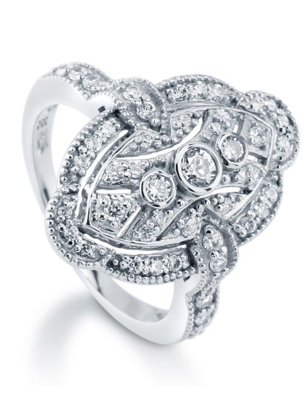 BERRICLE Rhodium Plated Sterling Silver Cubic