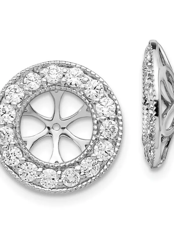 14k White Gold 1ct Diamond Ear Jacket For Studs
