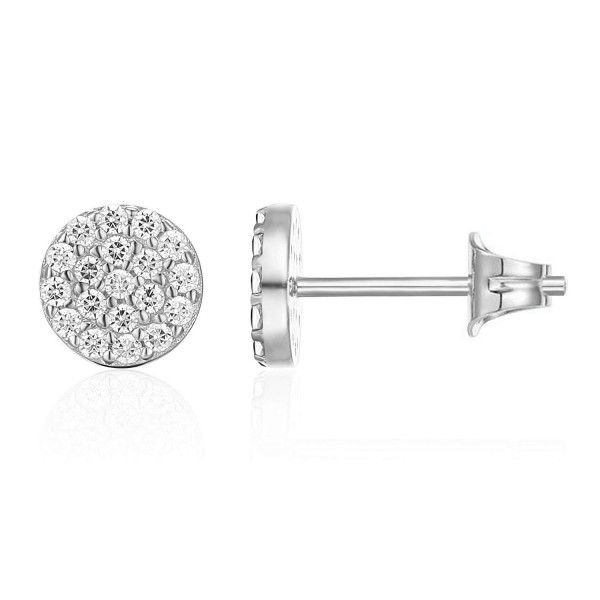 PAVOI 14K White Gold Plated Sterling Silver Stud Earrings