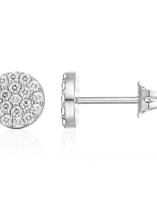 PAVOI 14K White Gold Plated Sterling Silver Stud Earrings
