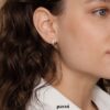 14K White Gold Plated Cubic Zirconia Cuff Earrings