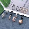 Faux Hoop Earrings CZ Cubic Zirconia Cartilage Earring Set for Non-Pierced Ears, Ideal for Women and Girls