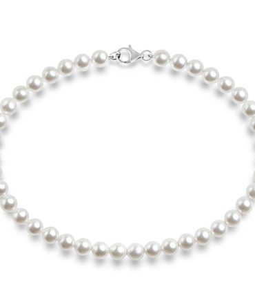 Pearl Choker Round White Simulated Shell Pearl Necklace Strand