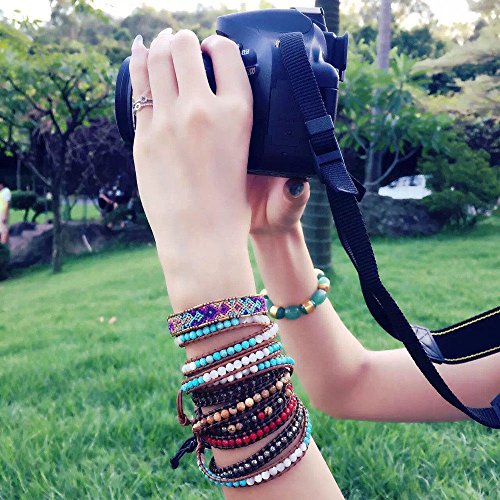 Genuine Leather Bracelet: Multi-Color Beads Wrap for Effortless Style
