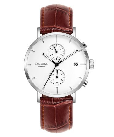 Adam Gallagher Wrist Watch with Brown Leather Strap