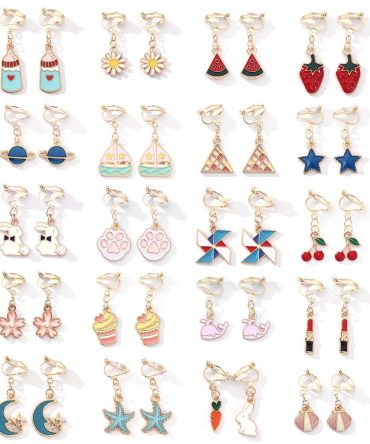 20 Pairs Aassorted Clip on Earrings for Girls