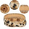 Hicarer 5 Pieces Leopard Tube Bracelet Multilayer
