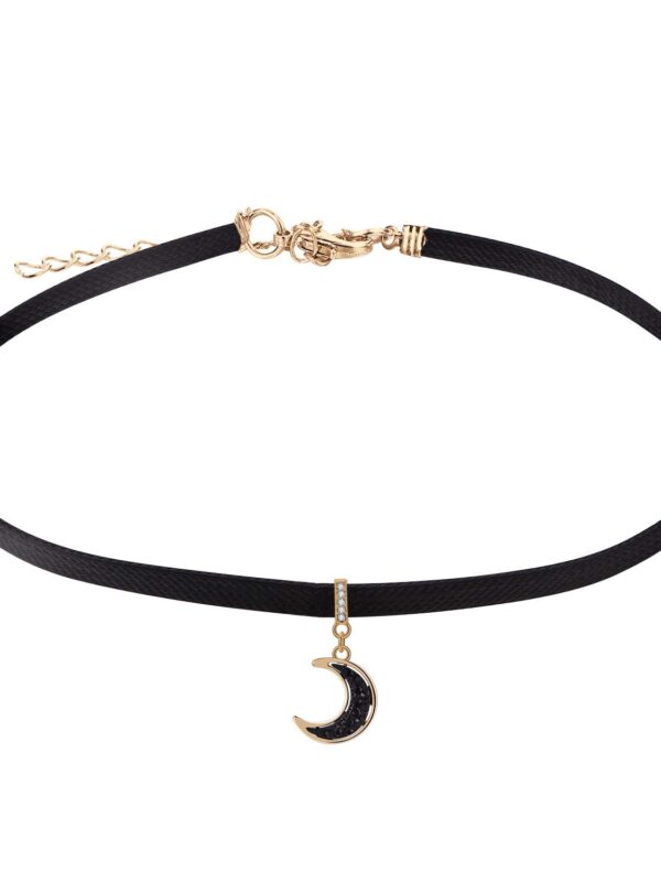 FJ leather Moon Choker Necklace for Women