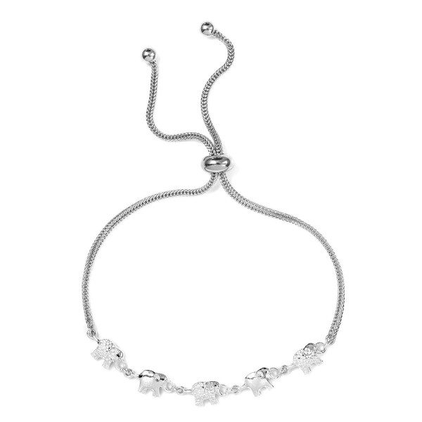 Shop LC Delivering Joy 925 Sterling Silver Elephant Strand Bracelet
