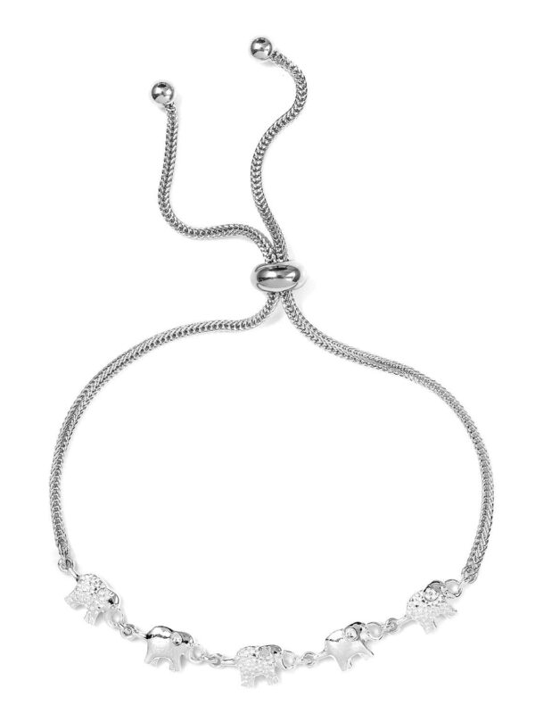 Shop LC Delivering Joy 925 Sterling Silver Elephant Strand Bracelet