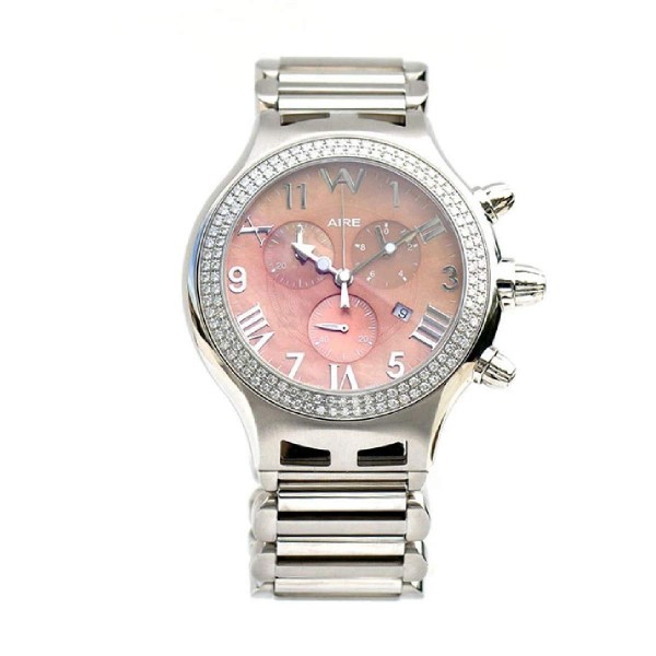 Aire Parlay Swiss Made Quart Chronograph Over-Sized Mens Diamond Watch