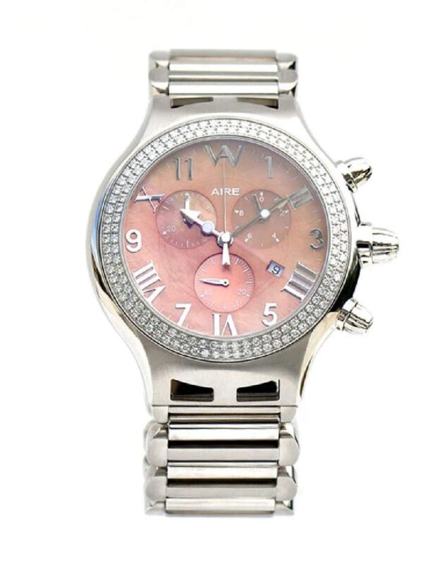 Aire Parlay Swiss Made Quart Chronograph Over-Sized Mens Diamond Watch