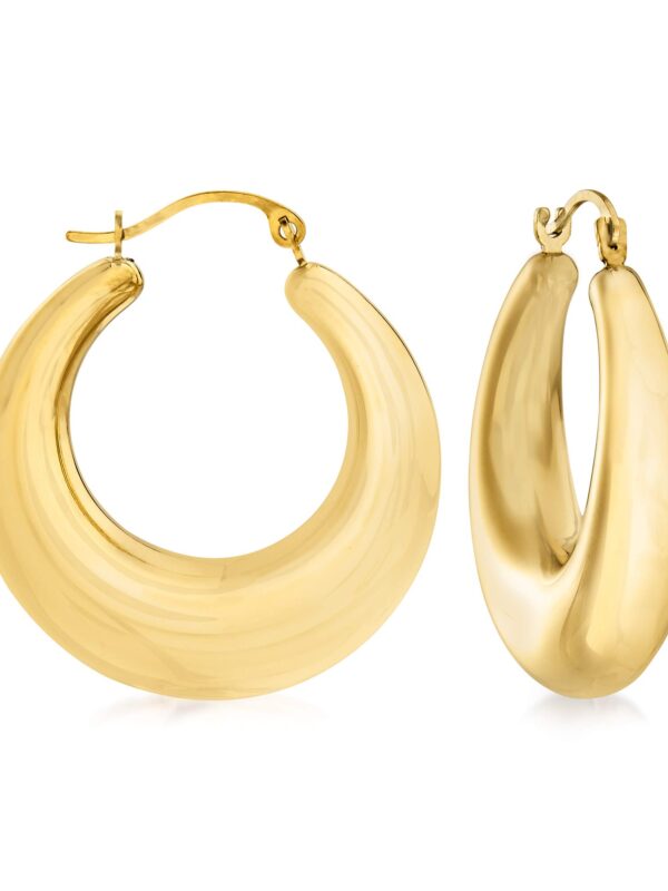 Ross-Simons 14kt Yellow Gold Graduated Hoop Earrings