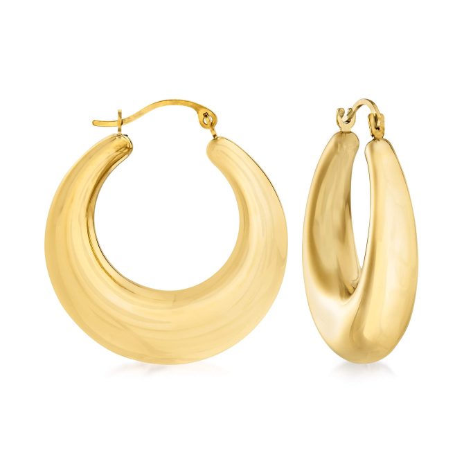 Ross-Simons 14kt Yellow Gold Graduated Hoop Earrings