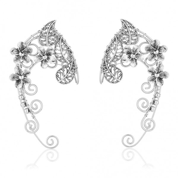 Handmade Elf Fairy Earrings Cuff Wrap Clip-on Filigree