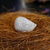 White Diamond Accent Dome Ring - Cluster Cubic Zirconia