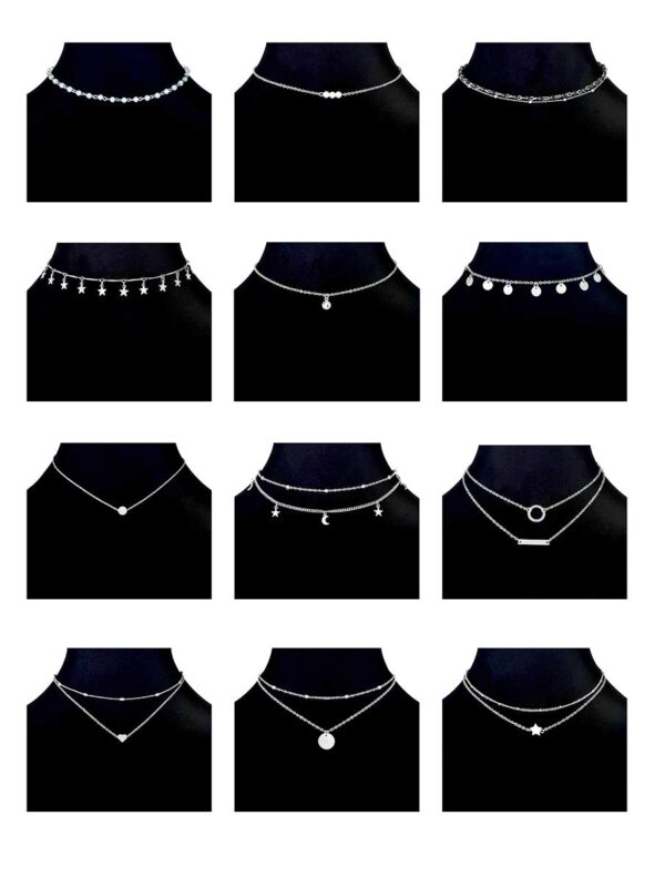 Chain Gold Bead Necklace Coin Moon Star Pearl Pendant