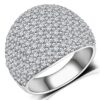 White Diamond Accent Dome Ring - Cluster Cubic Zirconia
