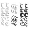12 Pairs Earrings Set Cuff Helix Cartilage Clip Stainless Steel