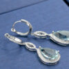 Gem Stone King Sterling Silver Long Drop Dangle Earrings