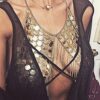 Halter Backless Tank Top Bra Body Chain Necklace