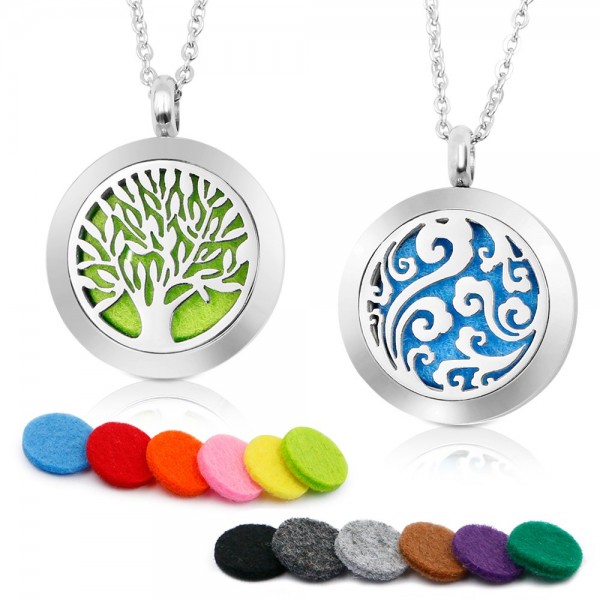 RoyAroma 2PCS Aromatherapy Essential Oil Diffuser Necklace