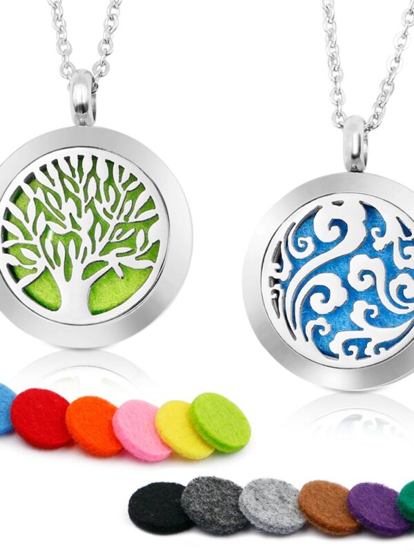 RoyAroma 2PCS Aromatherapy Essential Oil Diffuser Necklace