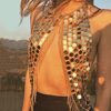 Halter Backless Tank Top Bra Body Chain Necklace