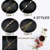 Masedy 4Pcs 18K Gold-Plated Sexy Crossover Body Belly Chains
