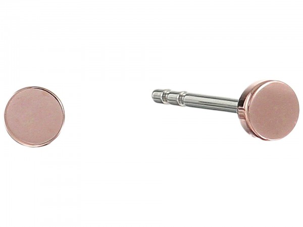 Fossil Round Rose Gold-Tone Earring Jacket