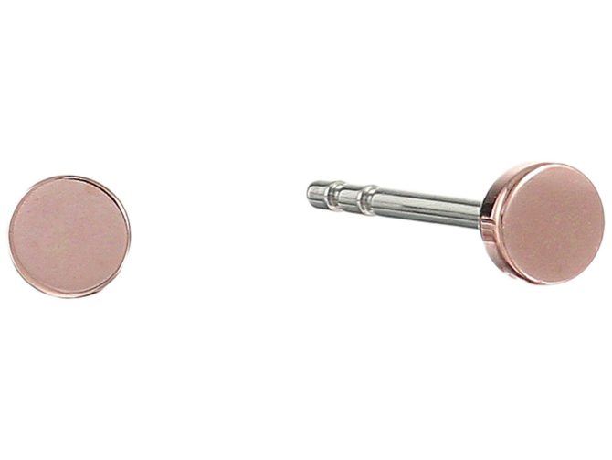 Fossil Round Rose Gold-Tone Earring Jacket