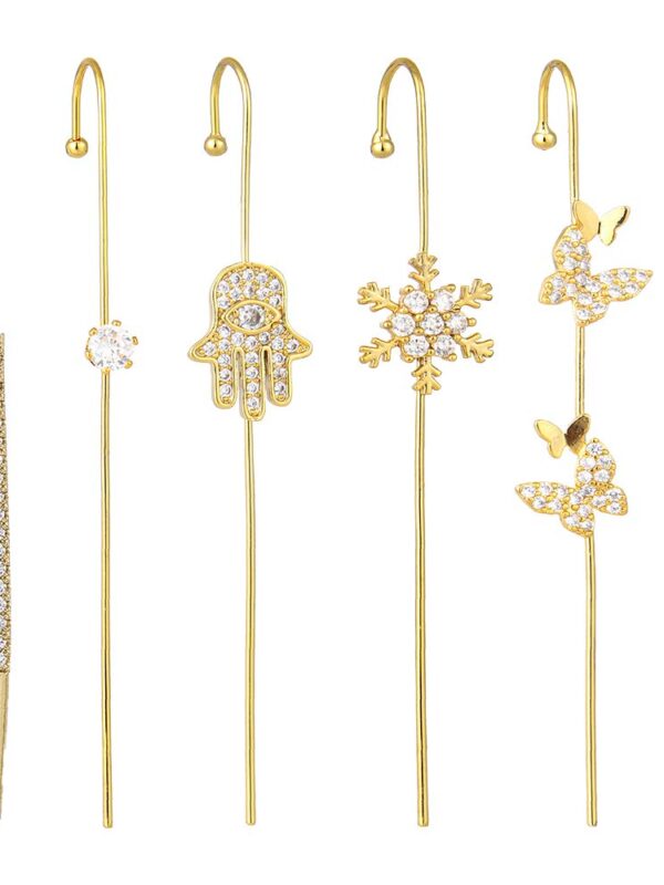 18 K Gold Plated Personalized Hypoallergenic Rhinestone Earrings Set