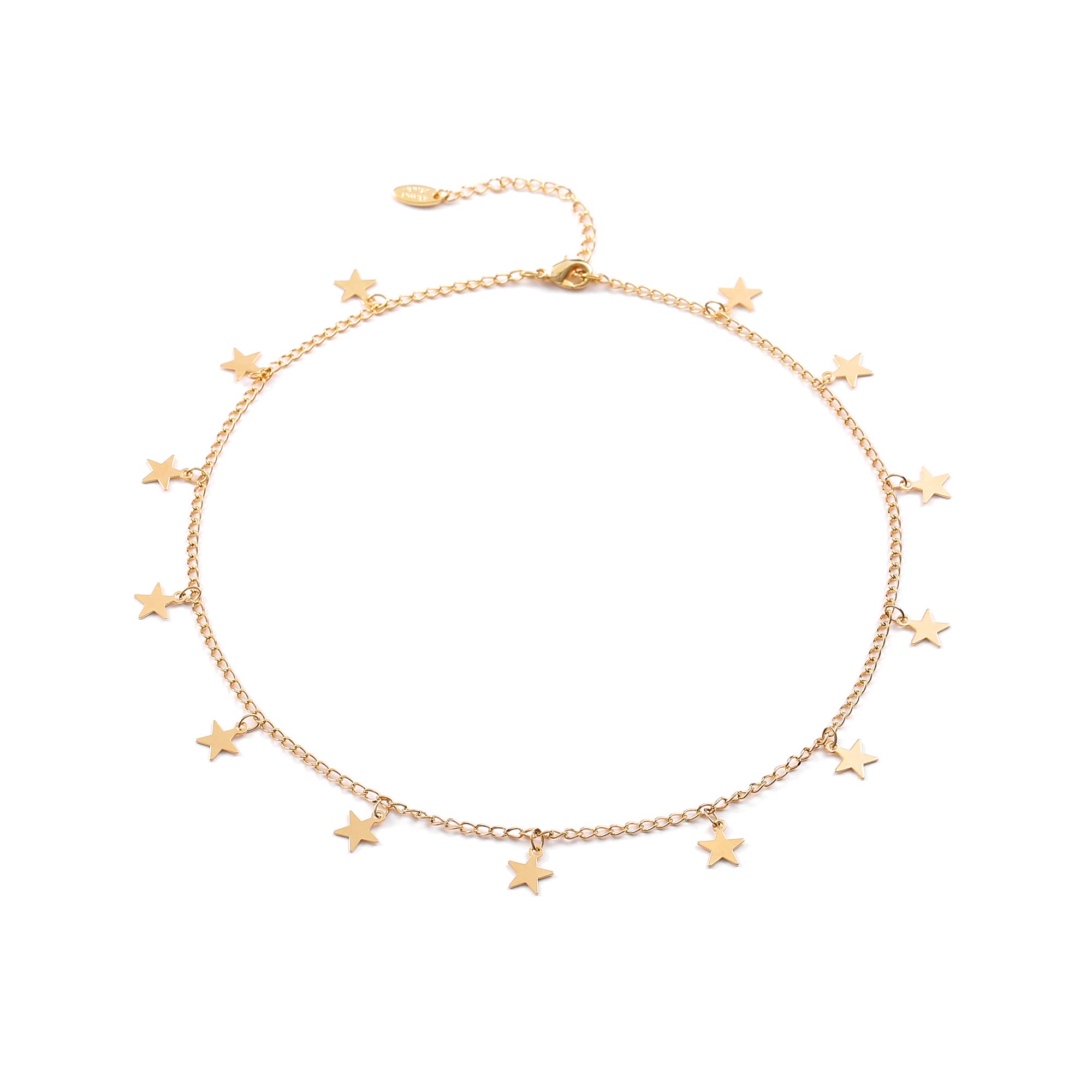 Fremttly Star Choker Necklaces Handmade Simple 14K Gold