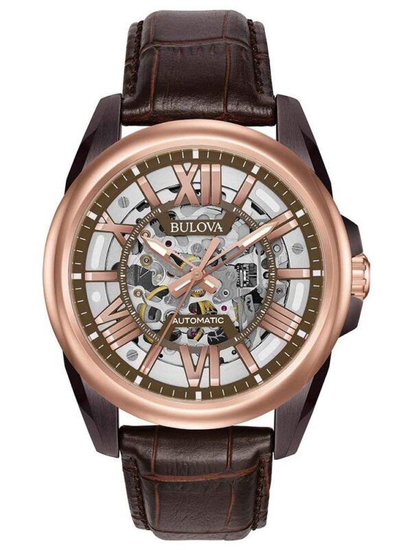 Bulova Mechanical Hand Wind Leather Dress Watch