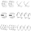 Ofeiyaa 6 Pairs Stainless Steel Ear Clips