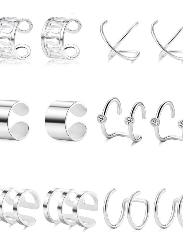 Ofeiyaa 6 Pairs Stainless Steel Ear Clips