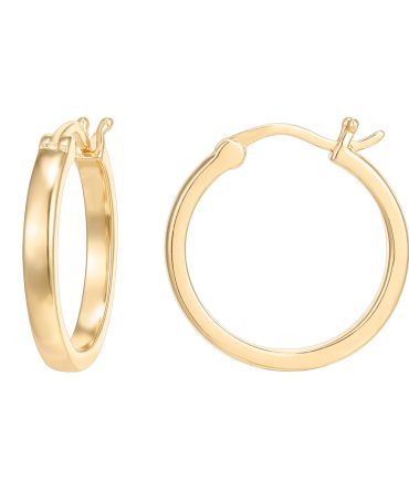 14K Yellow Gold Hoop Earrings for Women