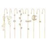 Ear Wrap Crawler Hook Earrings, 14K Gold