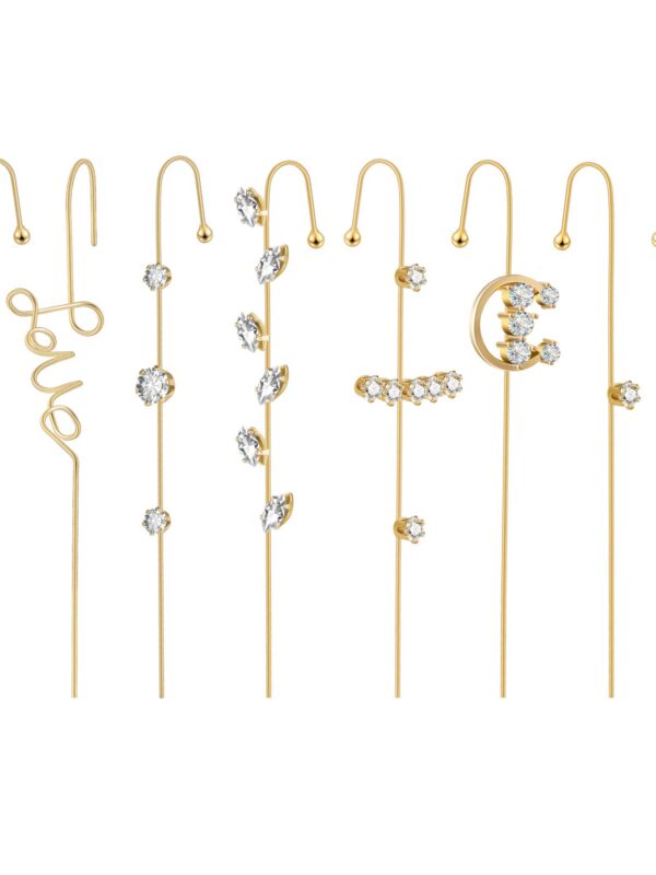 Ear Wrap Crawler Hook Earrings, 14K Gold