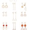 Gold Clip On Dangle Earrings for Teens Girls