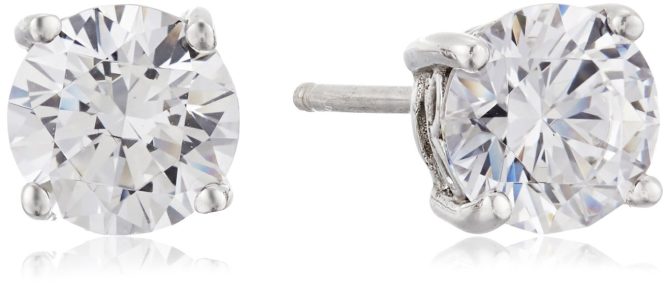 Timeless Elegance: Platinum Plated Swarovski Zirconia Stud Earrings 💎✨