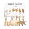 Starfish Shell Conch Stud Earrings
