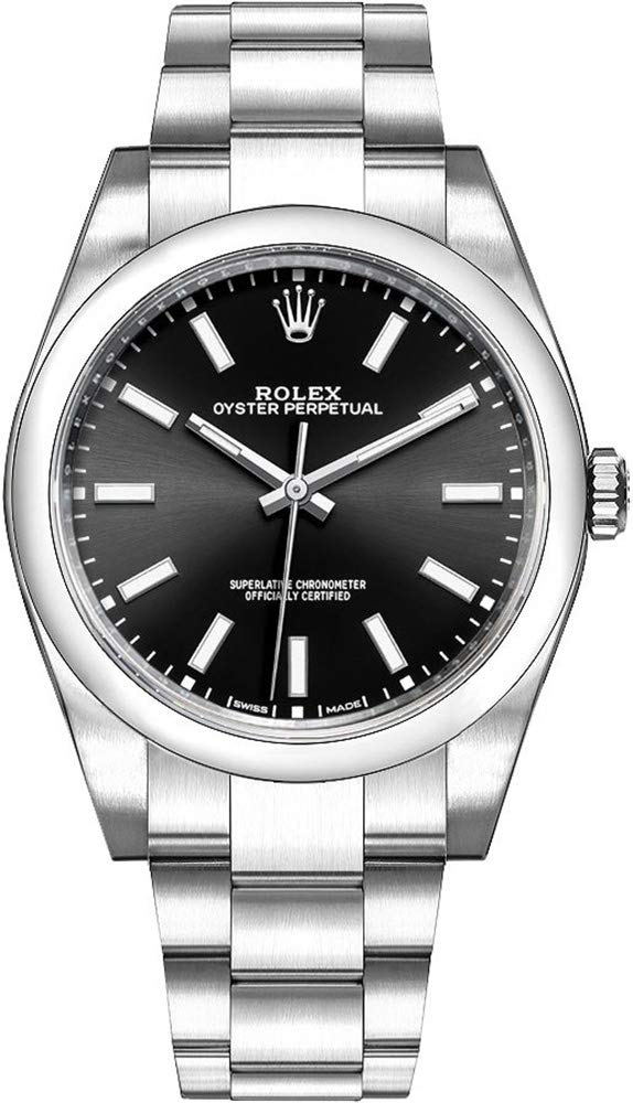 Black Dial Luxury Watch Men's Rolex Oyster Perpetual