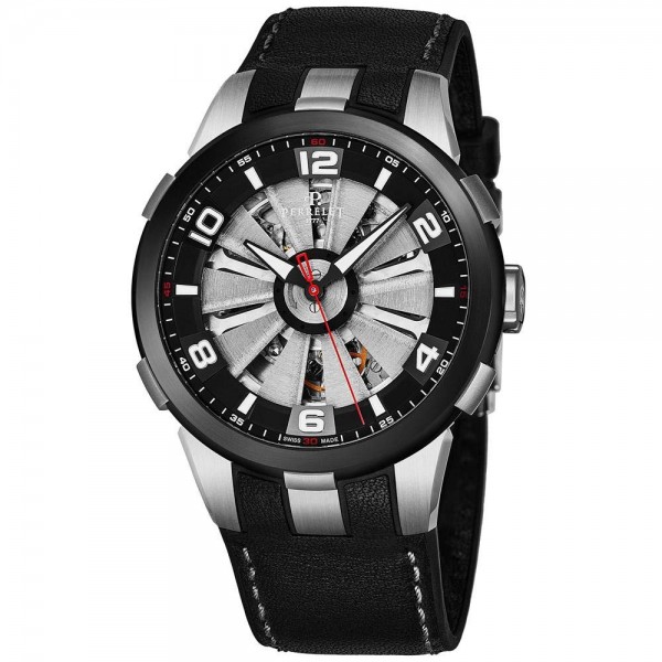 Perrelet Turbine Skeleton Mens Automatic Watch Sapphire Crystal