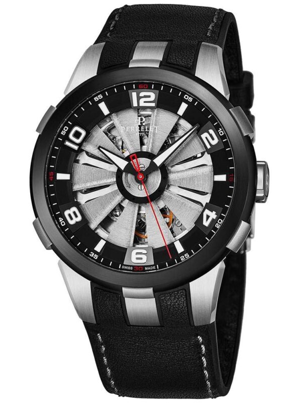 Perrelet Turbine Skeleton Mens Automatic Watch Sapphire Crystal