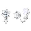 Non Pierced Earrings Sterling Silver 8mm Ear Clip Swarovski Crystals