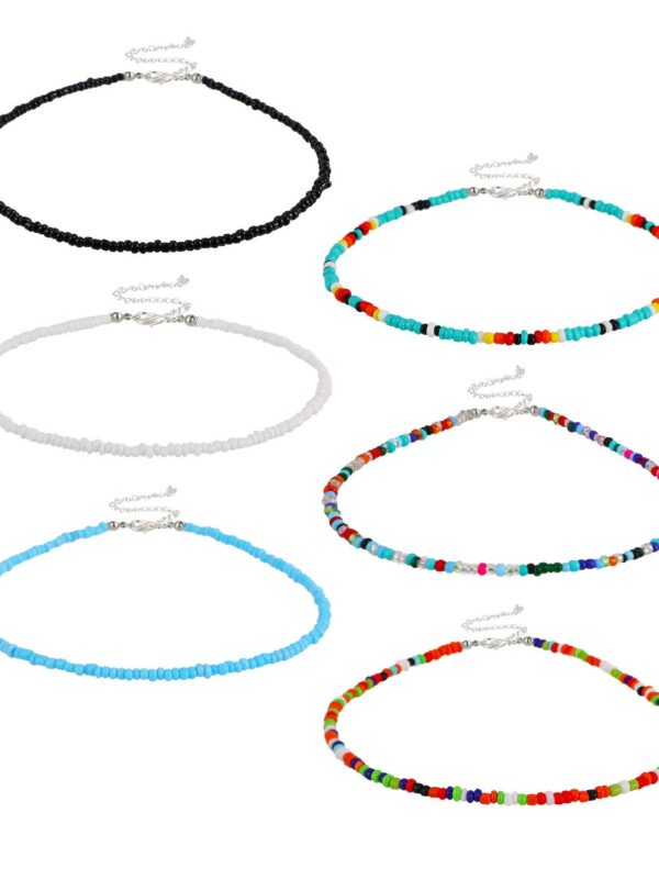 Hicarer 6 Pieces Women Bohemian Necklaces