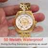 BINLUN 18K Gold Plated Automatic Wrist Watches for Men