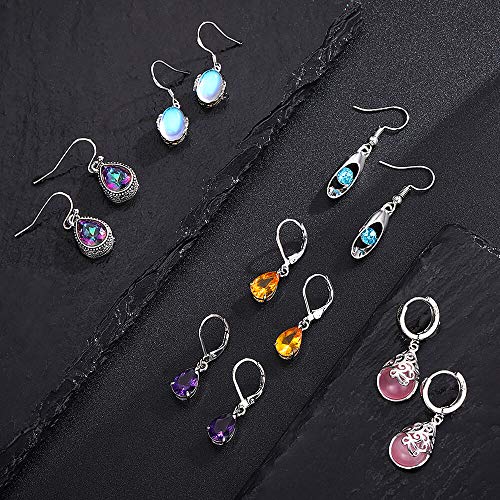 12 Pair Crystal Drop Dangle Earrings for Women